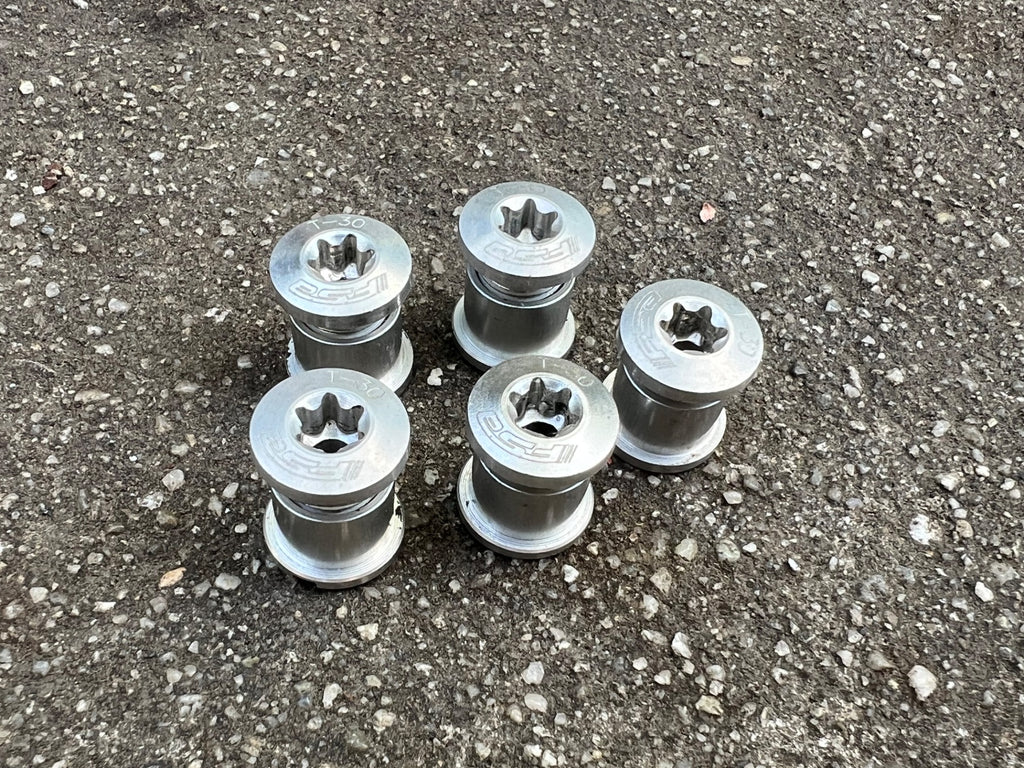 FSA Double Chainring Bolts and Nuts 5 Bolt Aluminum T30 Torx Silver Road Bike  - Image 2