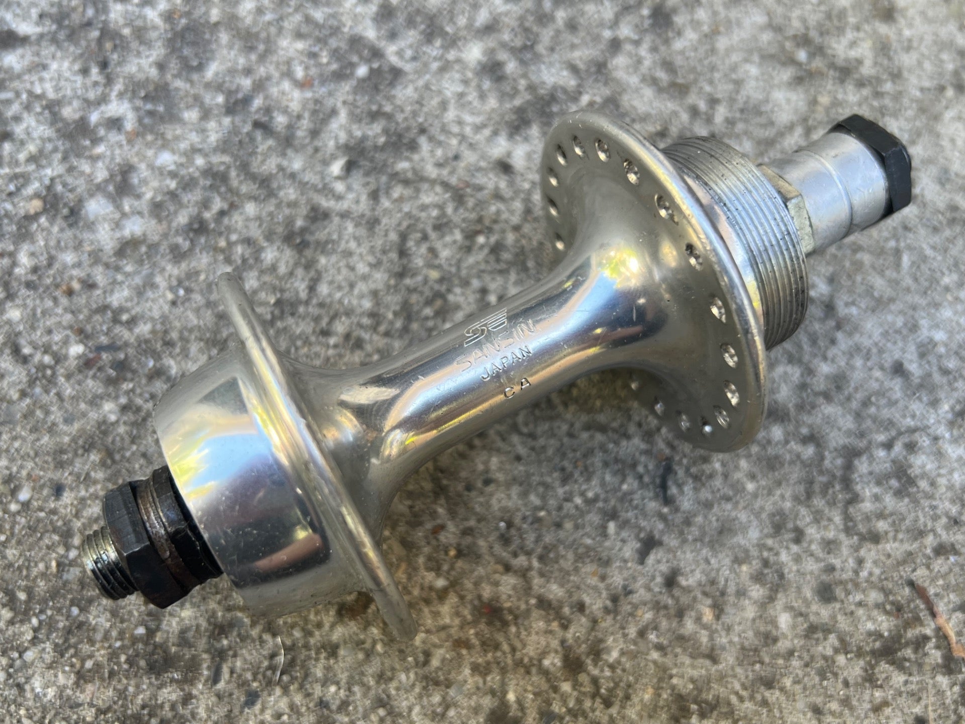 Sansin 126mm 40H Hole Rear Hub Vintage Road Touring Bike Silver Aluminum English - Image 2