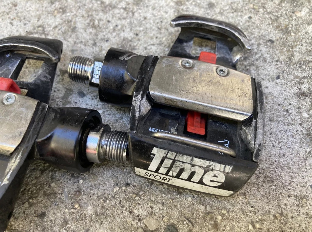 Used Time Sport Clipless Pedals Vintage Retro Road Black Cycling Racing 9/16” Bike-Bicycle Bin
