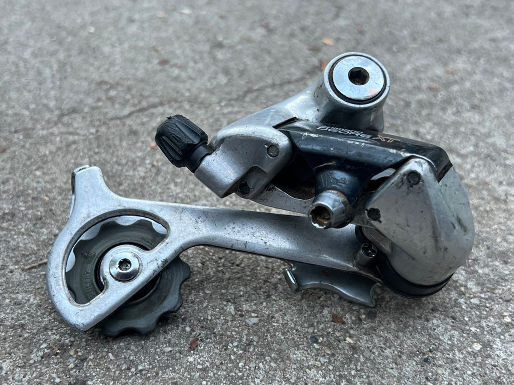 Used Shimano Deore XT M735 Rear Derailleur Long Cage 7 Speed Vintage MTB Retro-Bicycle Bin