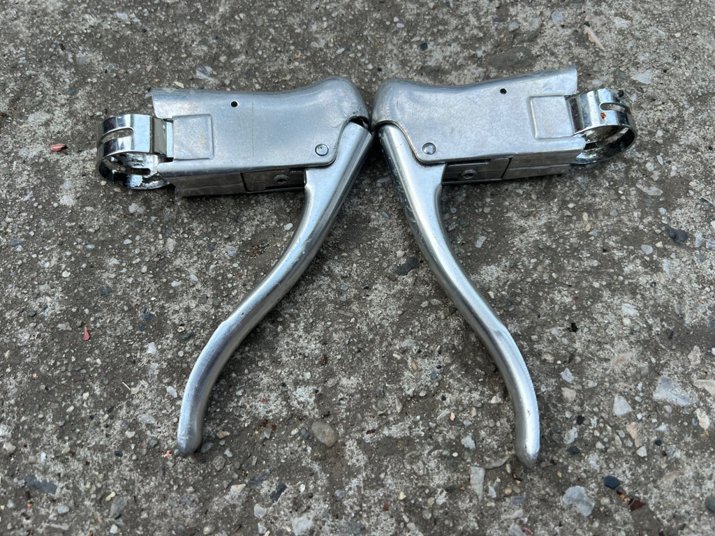 Shimano 600 AX Aero Brake Levers Vintage Retro Road Bike Drop Bar Silver Alloy - Image 2