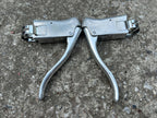Used Shimano 600 AX Aero Brake Levers Vintage Retro Road Bike Drop Bar Silver Alloy-Bicycle Bin