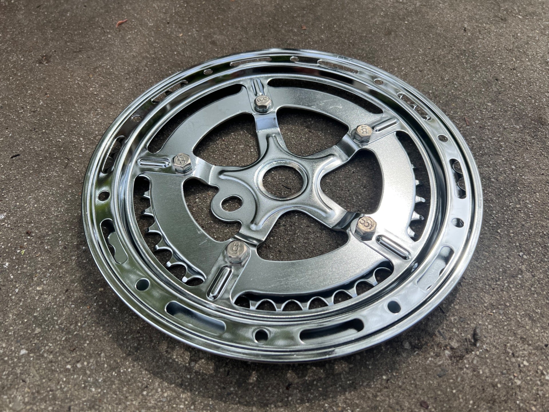 Sunshine Chainring Set 52/40T One Piece Crank Double Chrome Steel Vintage Cruise - Image 2