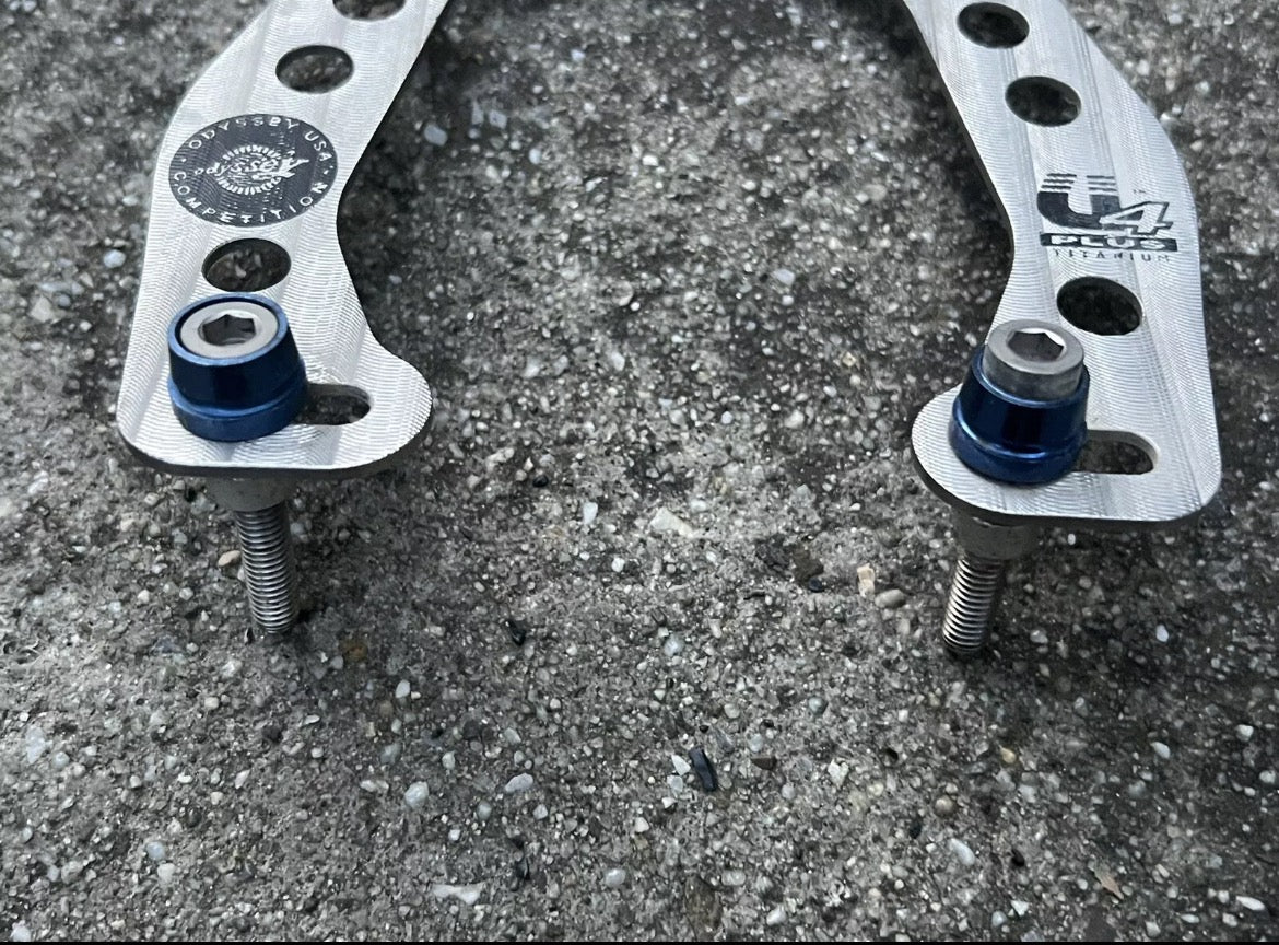 Odyssey Titanium Brake Booster Vintage Retro MTB U4 Plus TI With Bolts Gray - Image 2