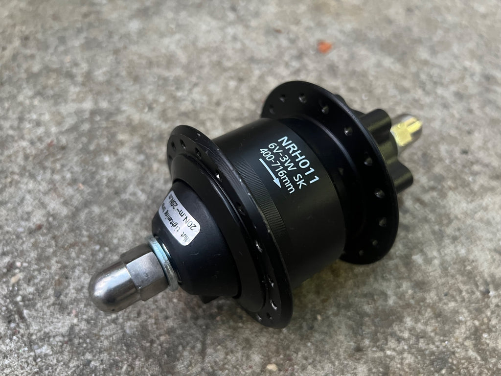 Generic Bike Dynamo Hub 6V-3W 36H Hole 100mm 6 Bolt Disc Front Bicycle Black  - Image 2