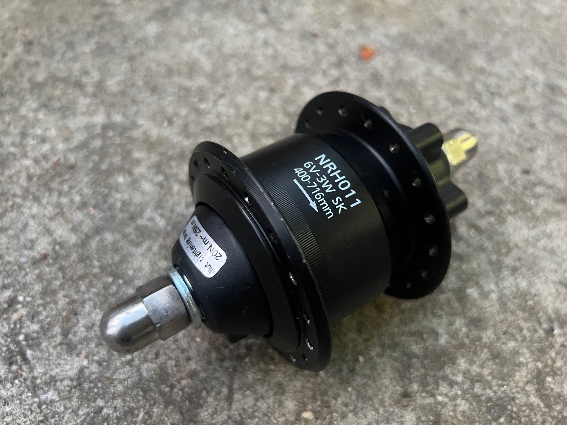 Generic Bike Dynamo Hub 6V-3W 36H Hole 100mm 6 Bolt Disc Front Bicycle Black  - Image 2