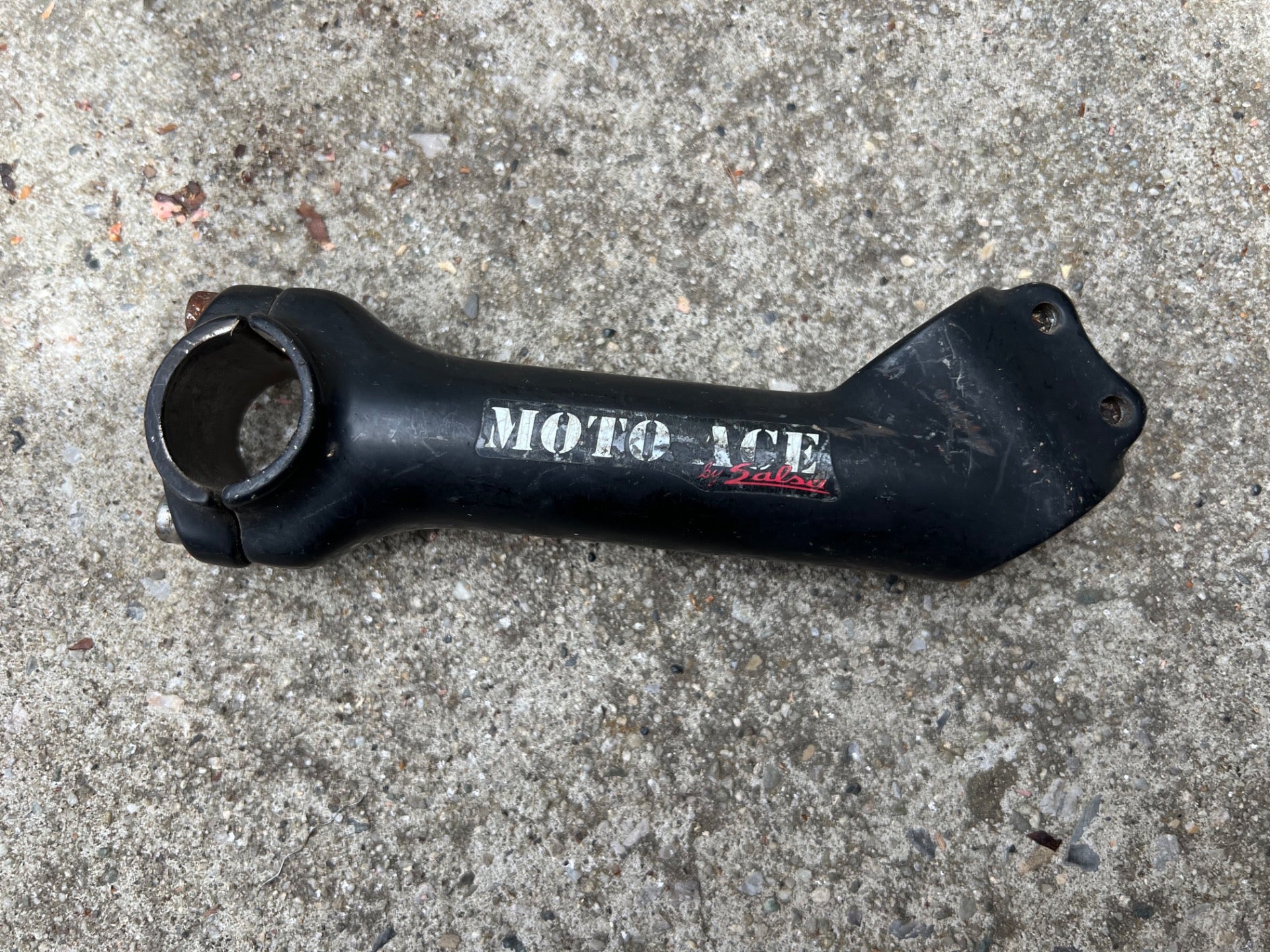 Salsa Moto Ace 25.4x130mm 1 1/8” Threadless Stem Vintage Retro MTB Riser Black - Image 2