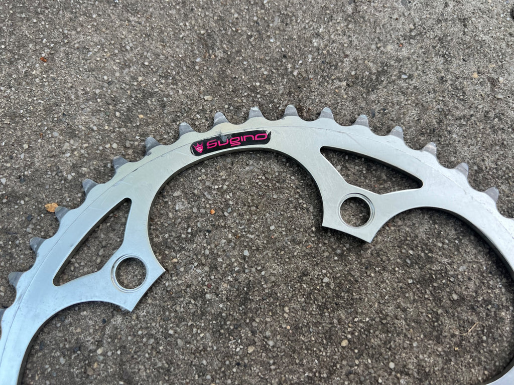 Sugino 130BCD 48T Tooth Chainring Silver Anodized Polished Road Bike Vintage  - Image 2