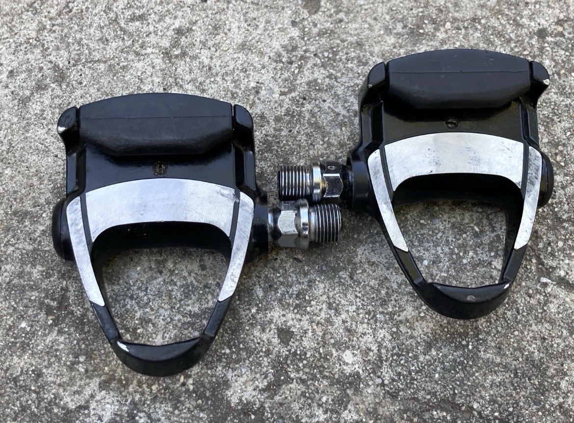 Vintage Look Carbon Black Clipless Pedals Retro Eroica Aluminum 9/16” 80’s - Image 2