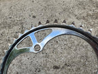 Used Nervar 116 BCD 46T 1/8in 3 Bolt Chainring Single Speed Chrome Steel Vintage-Bicycle Bin