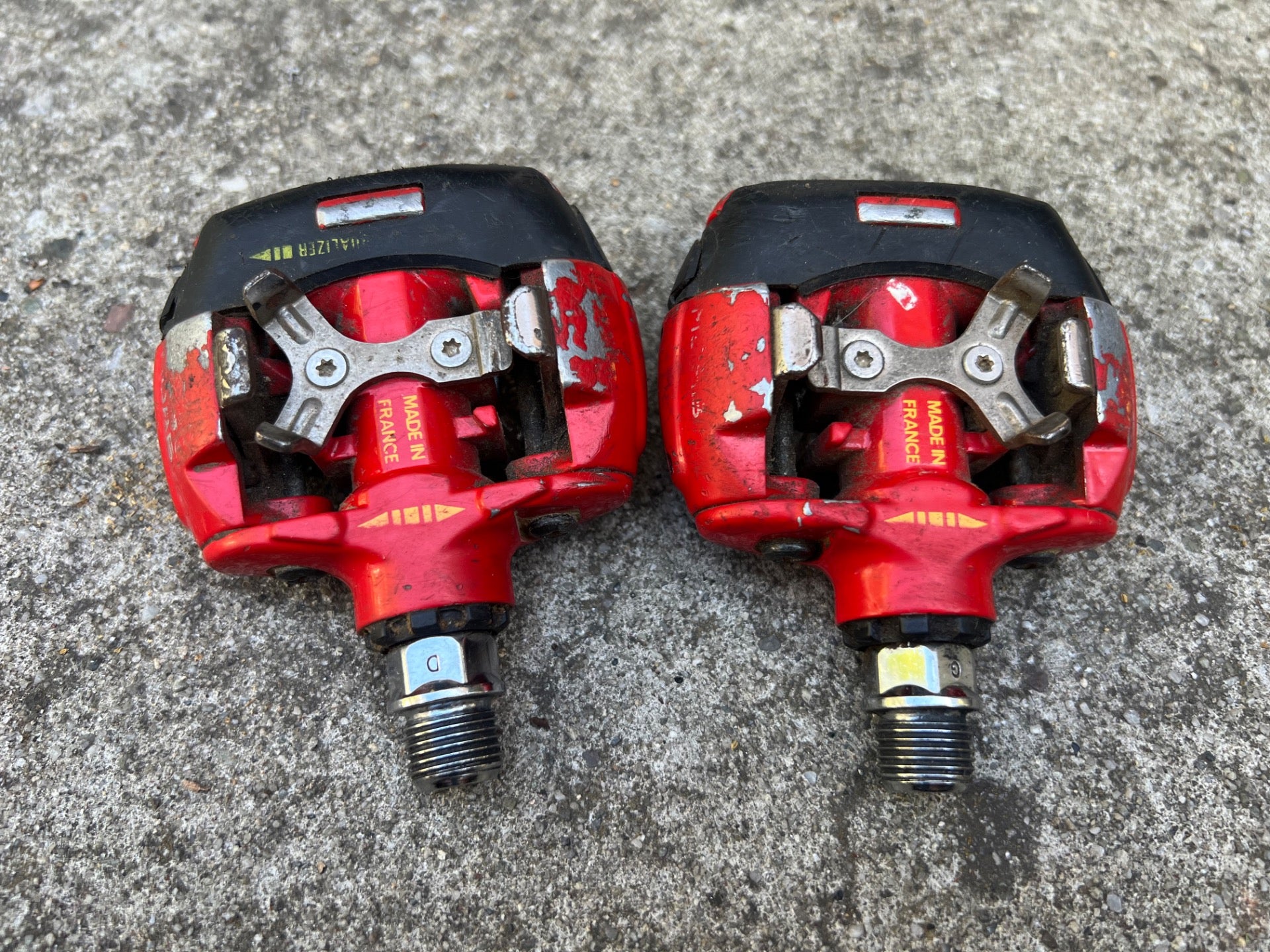 LOOK S2R Moab Clipless Pedals Red Black MTB Vintage Retro 9/16” Chrome Steel! - Image 2