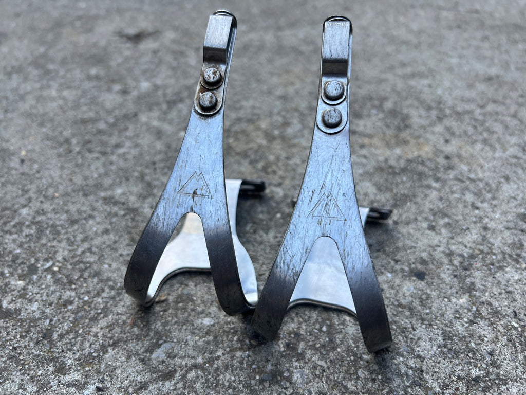 Used Gary Fisher Toe Clips Size Large L Double Layer MTB ATM Heavy Duty Vintage Retro-Bicycle Bin