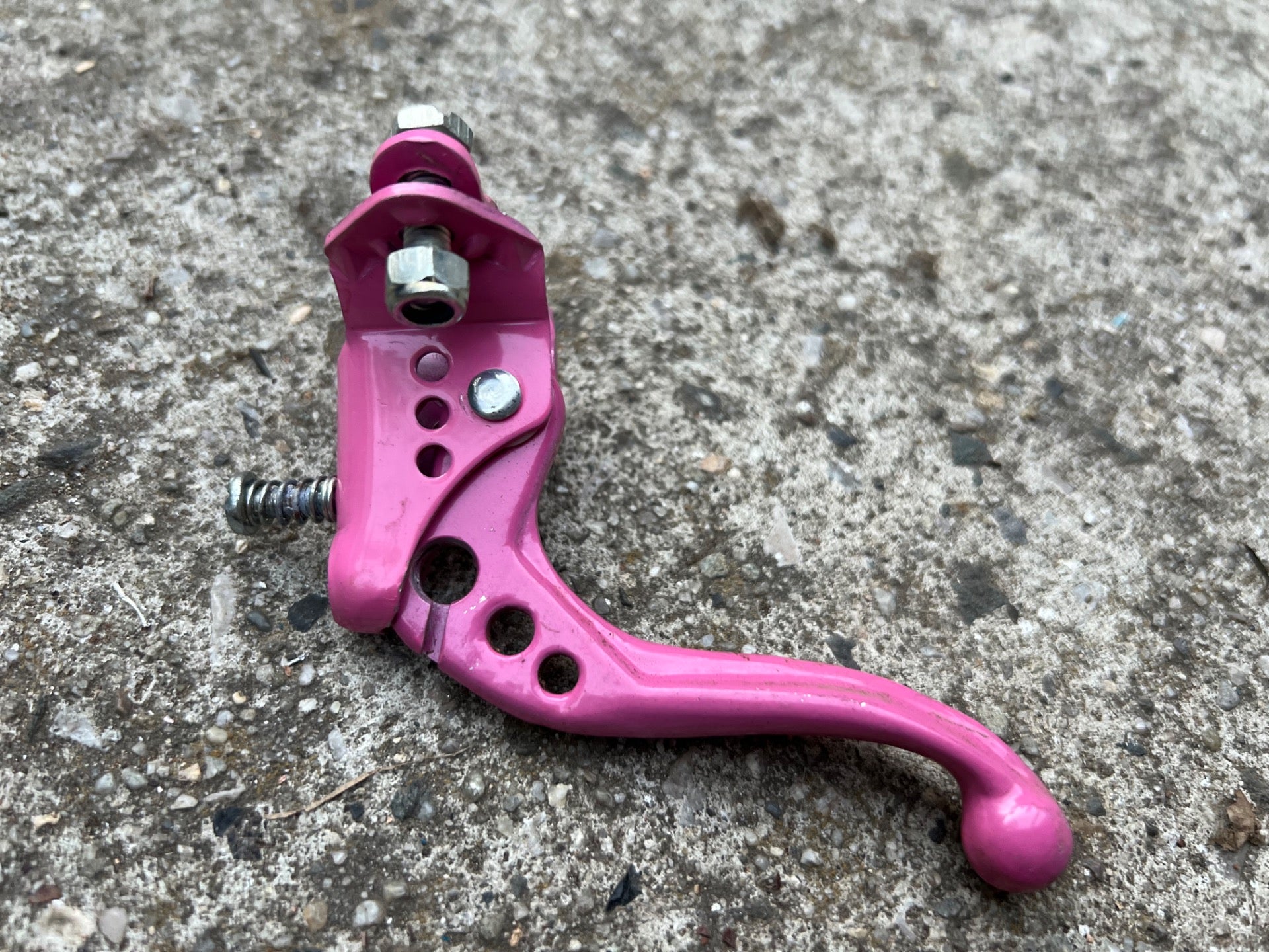 NICE Odyssey RX-2 Right Pink Brake Lever Vintage Retro BMX Drilled Holes Rear OG - Image 2