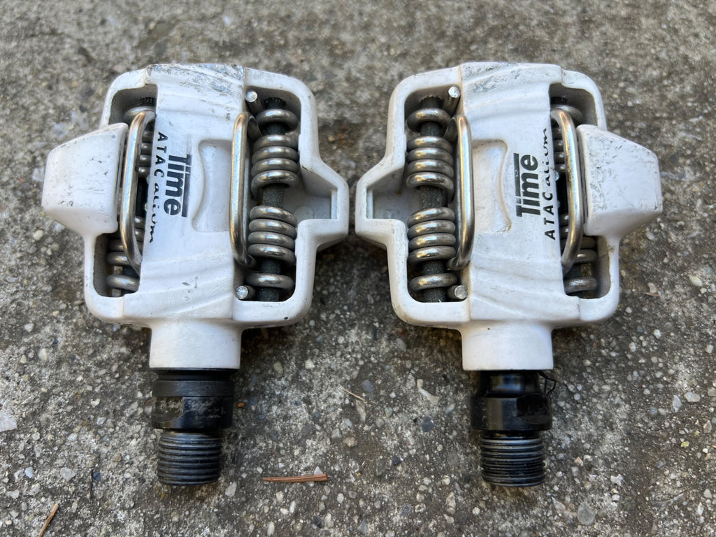 TIME ATAC Alium Pedals White Vintage MTB Retro Gravel Clipless Racing  - Image 2