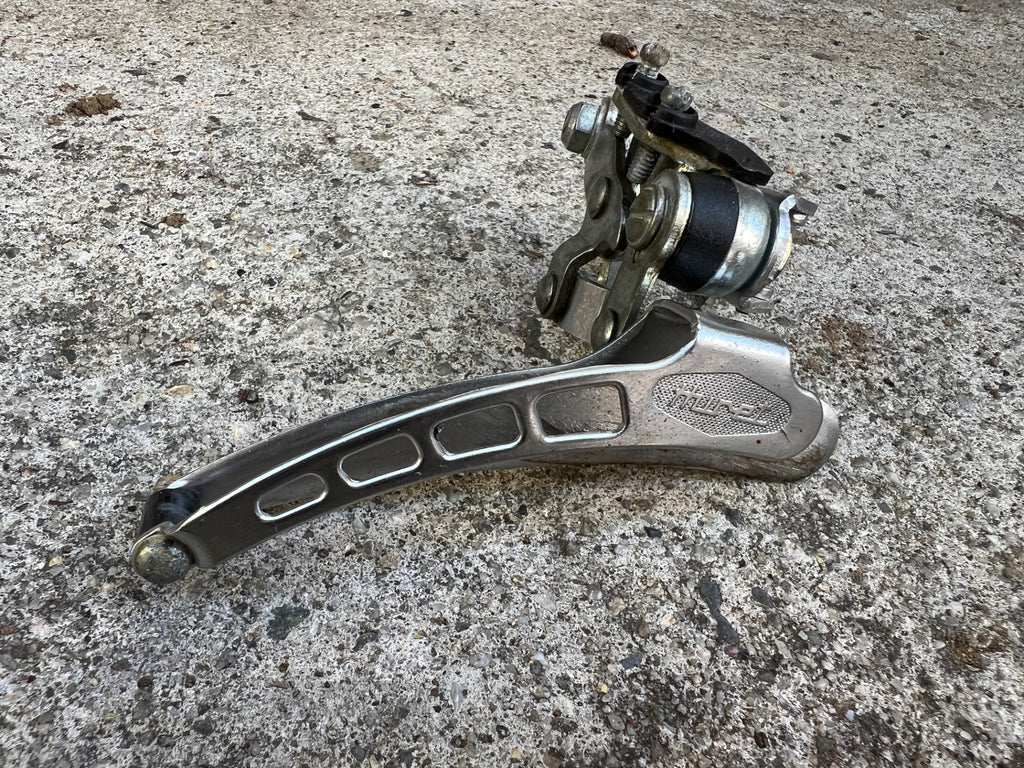 Huret Road Front Derailleur Vintage 28.6mm Bottom Pull Silver Chrome Retro - Image 2