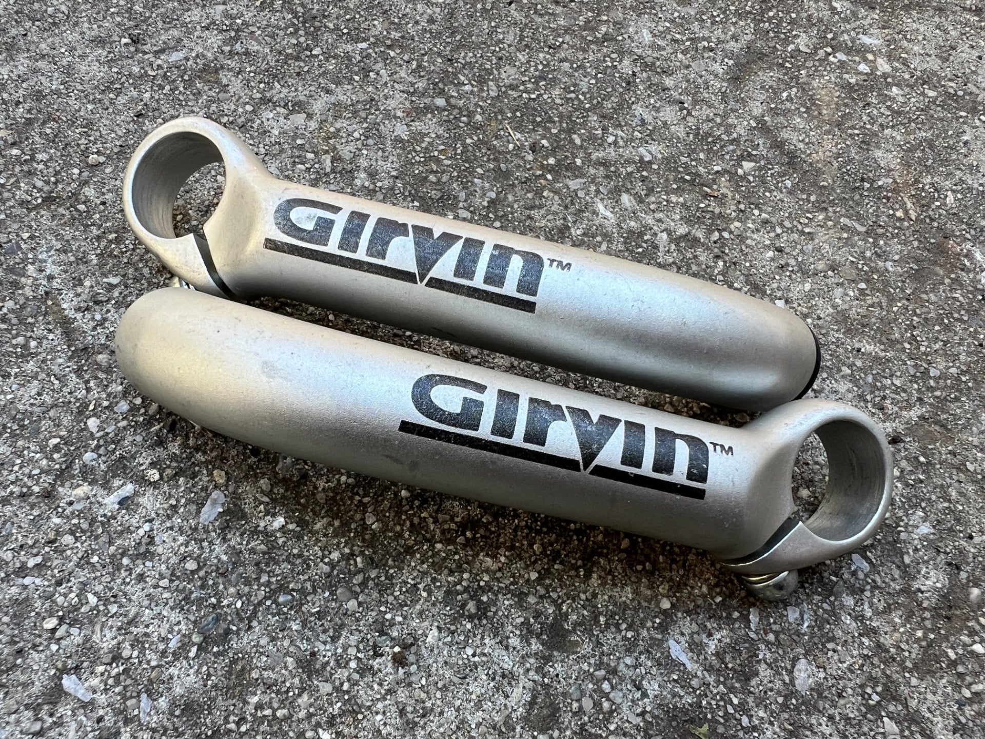 Girvin Silver Aluminum Bar Ends Vintage Retro MTB Mountain Bike VGC - Image 2