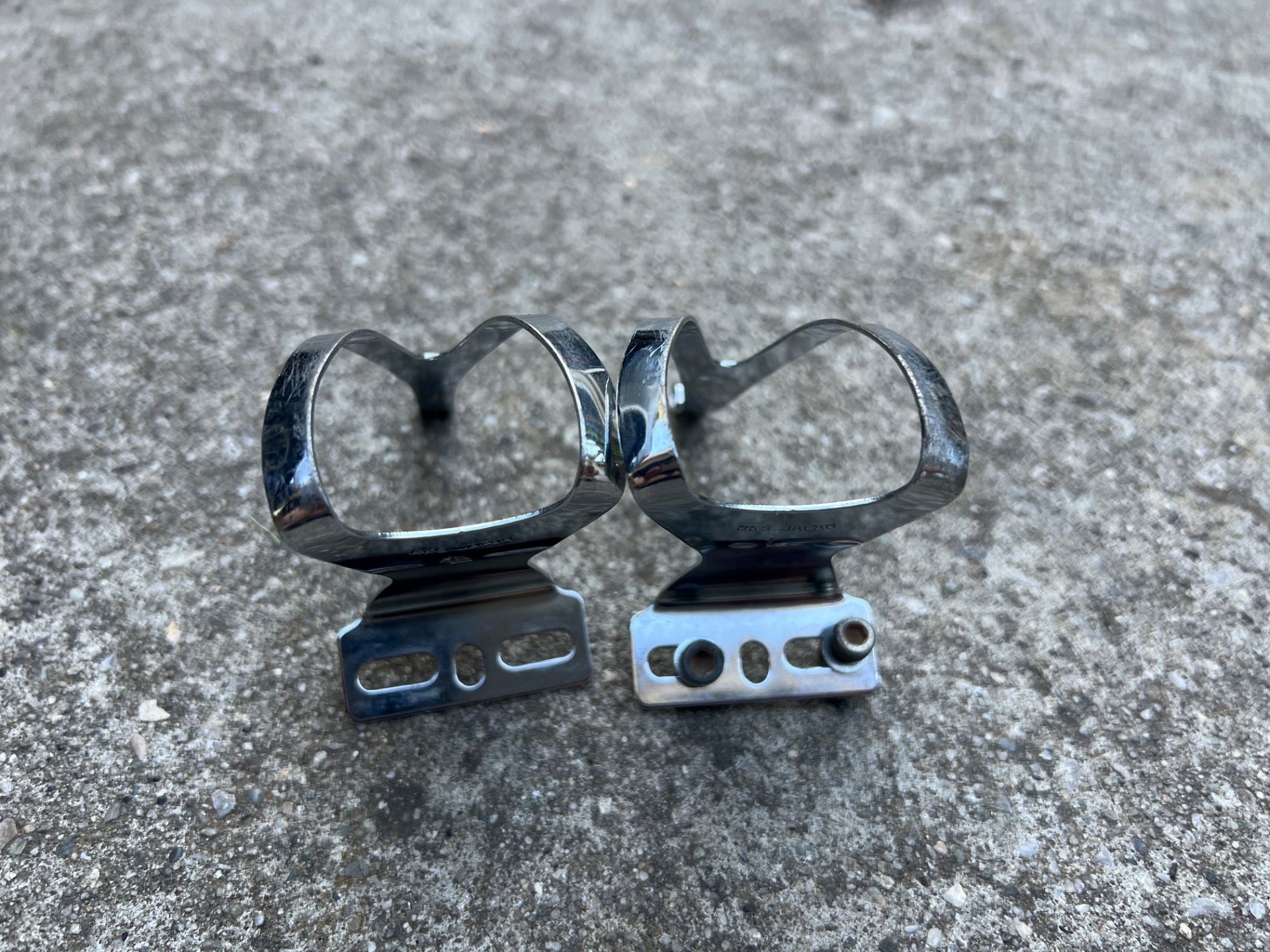 MKS NJS Toe Clips Size Large L Chrome Steel Vintage Road Bike Eroica Touring - Image 2