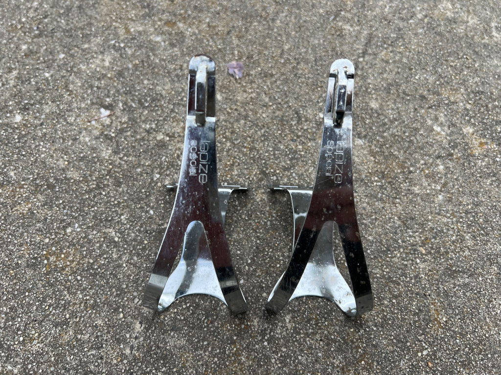 Used Lapize Special Size Large L Toe Clips Vintage Retro Chrome Road Touring Bike-Bicycle Bin