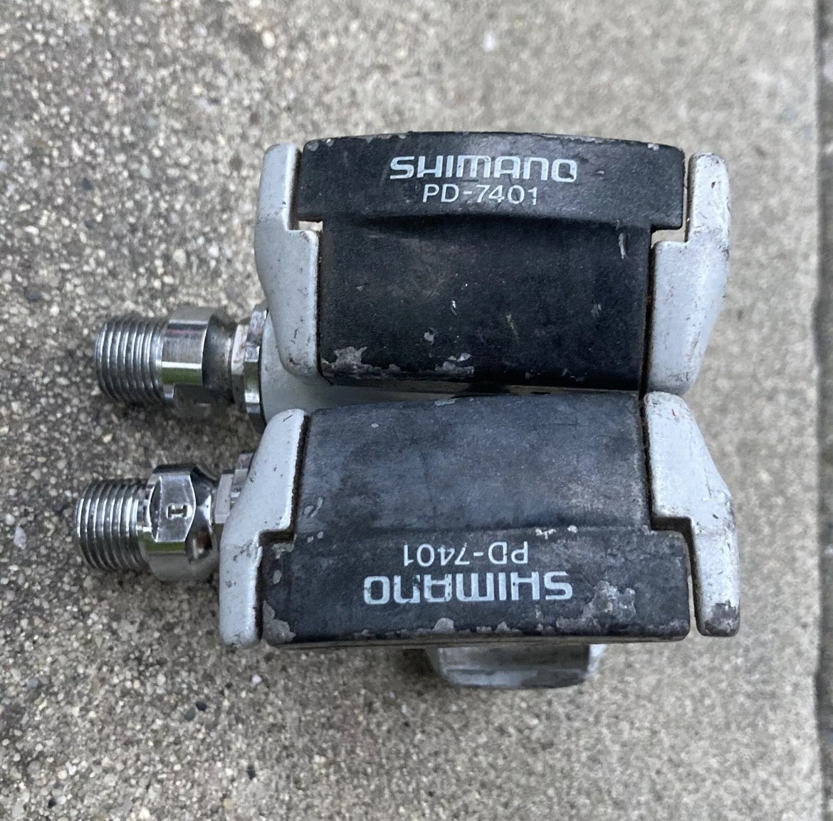 Shimano PD-7401 Dura Ace Look Clipless Pedals Vintage Retro Road Gray Silver - Image 2
