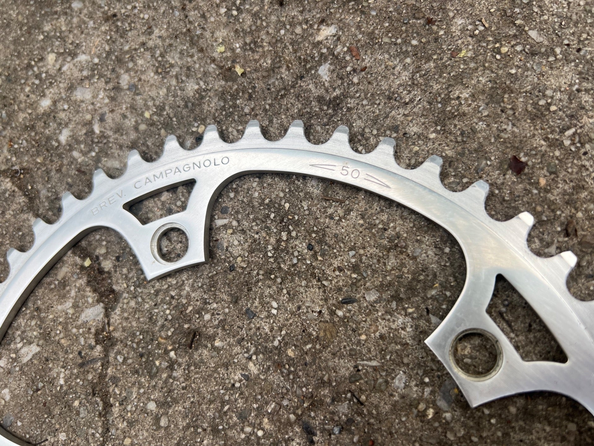 NOS Campagnolo 144 BCD 50T Chainring Vintage Retro Road Track Bike Silver Big  - Image 2