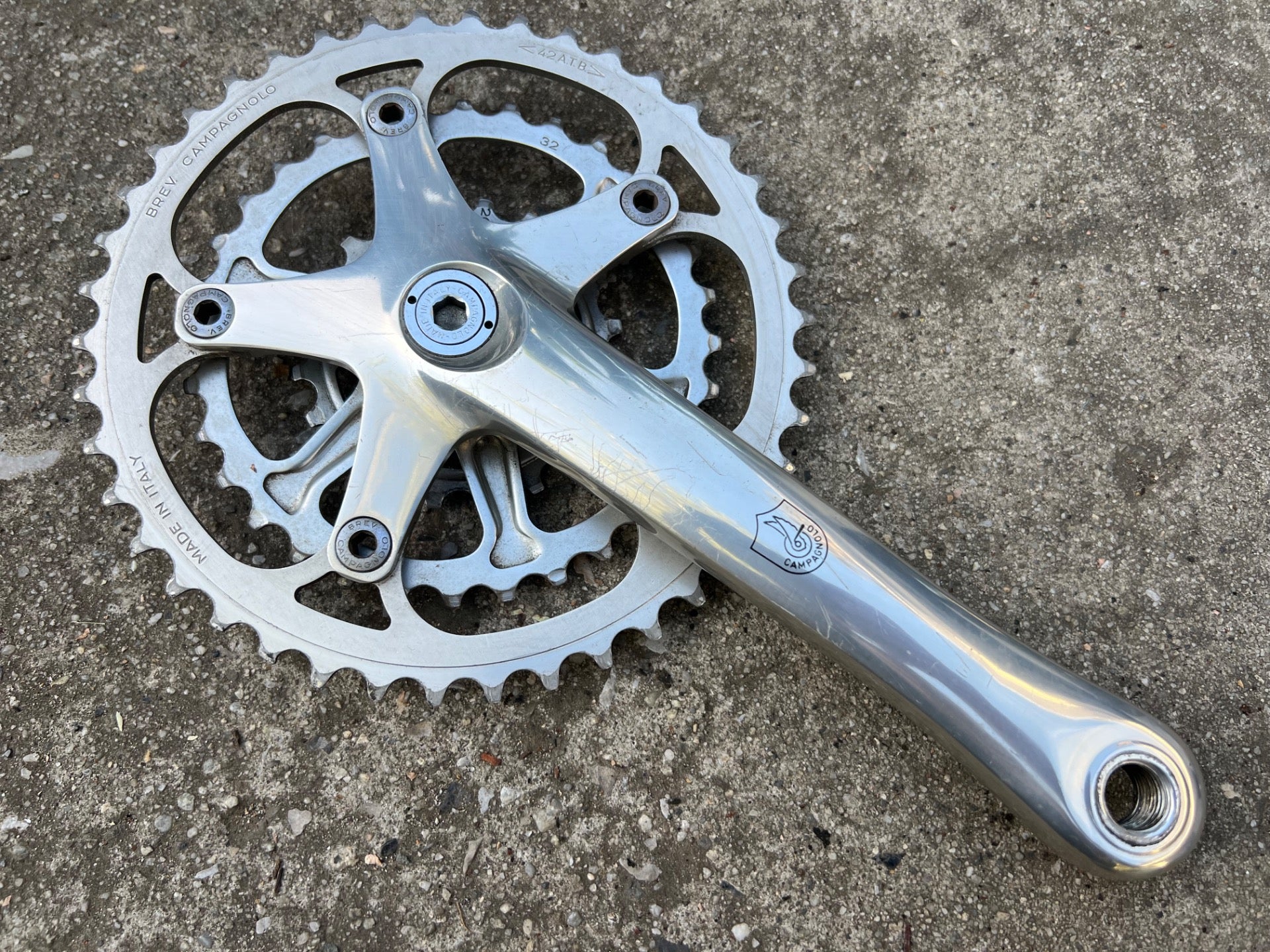 Campagnolo Icarus Record OR MTB Crankset 175mm 20/32/42T Triple Campy Silver  - Image 2