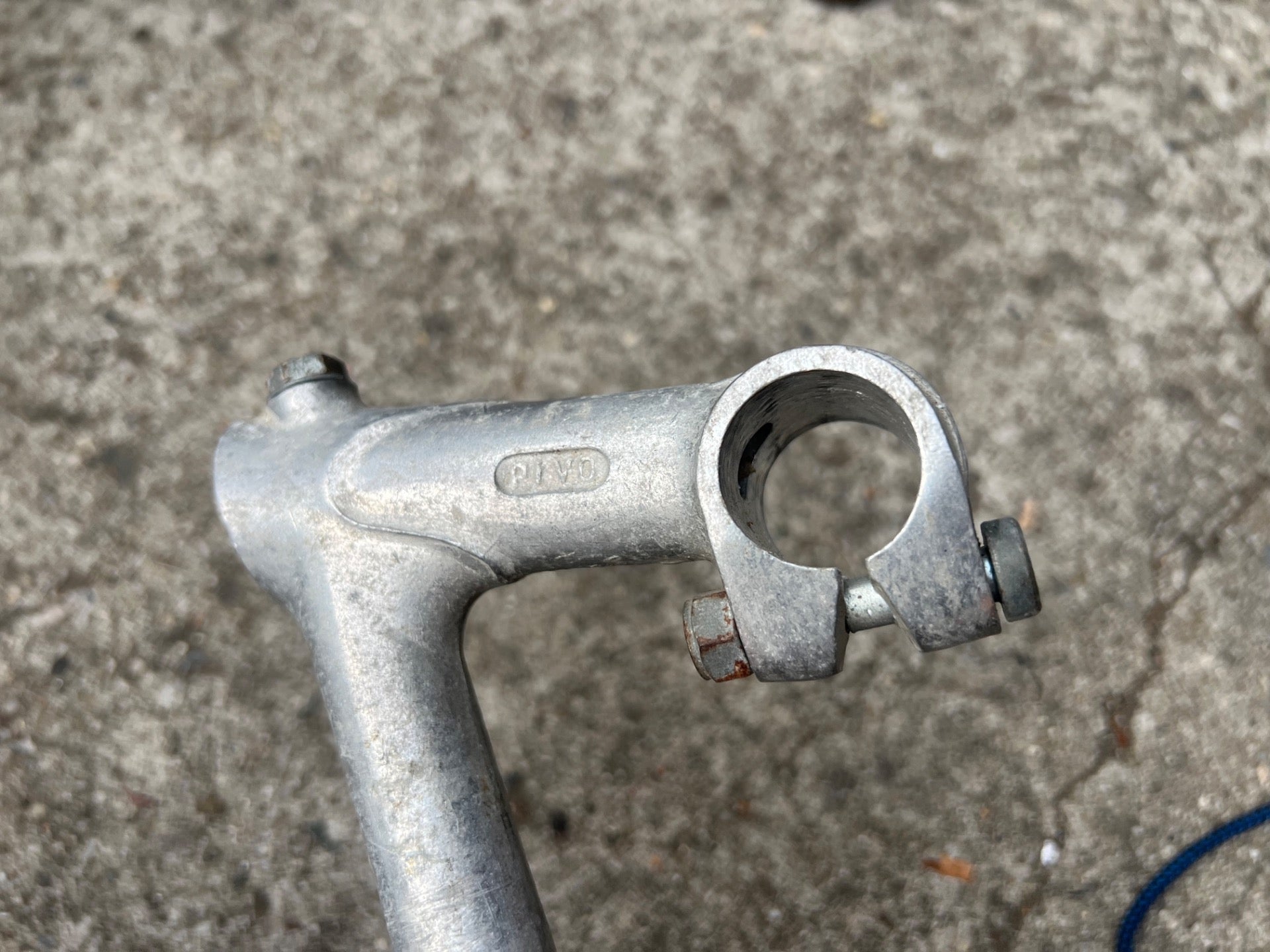 Pivo 25.0x80mm 1in 22.0mm French Quill Drop Stem Vintage Road Bike Gray Silver   - Image 2