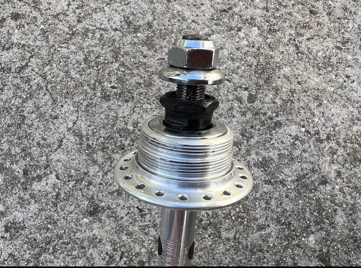 Gipiemme Special Track Hubset 100/120mm 36H Bolt On Axle Vintage Silver Hubs - Image 2