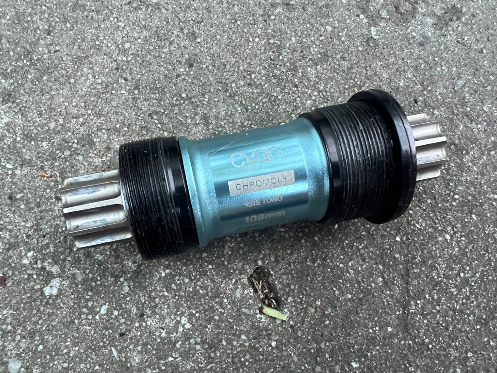 Crankbros Cyan 108mm 68/73mm English Thread Bottom Bracket Road Bike Blue Steel  - Image 2