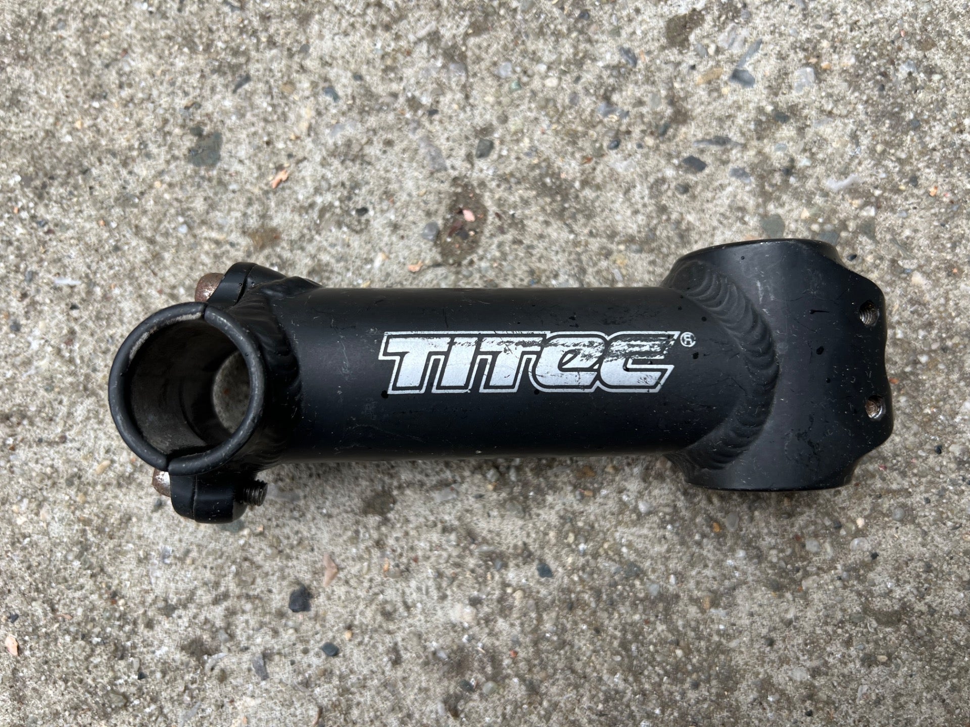Titec 25.4x135mm 1 1/8” Threadless Straight Stem Vintage Retro MTB Black - Image 2
