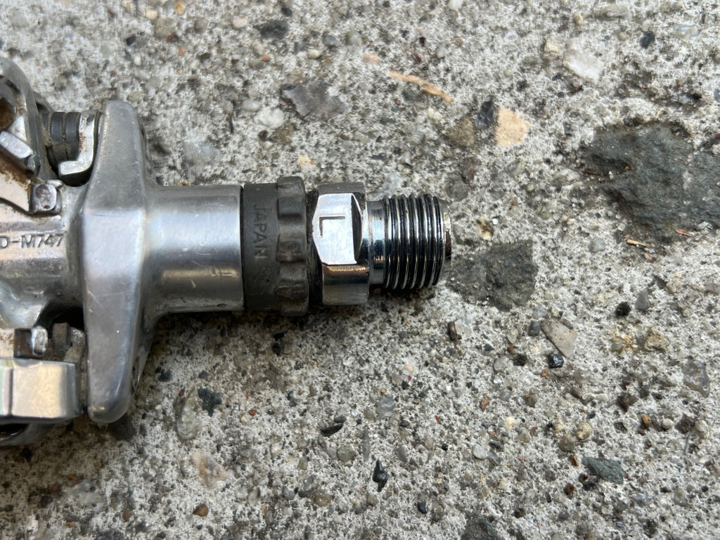 Used Shimano Deore XT PD-M747 Left Non Drive Side Pedal Vintage MTB Clipless SPD Road-Bicycle Bin