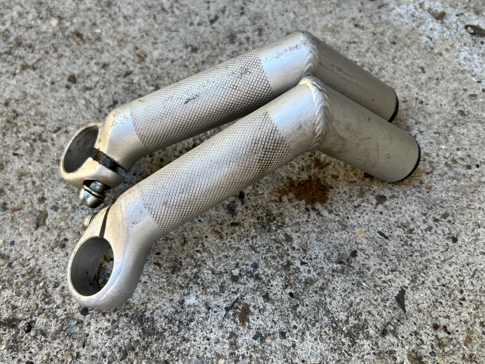 Vintage Bar Ends Control Tech Style Aluminum Silver MTB Mountain Bike Gray - Image 2