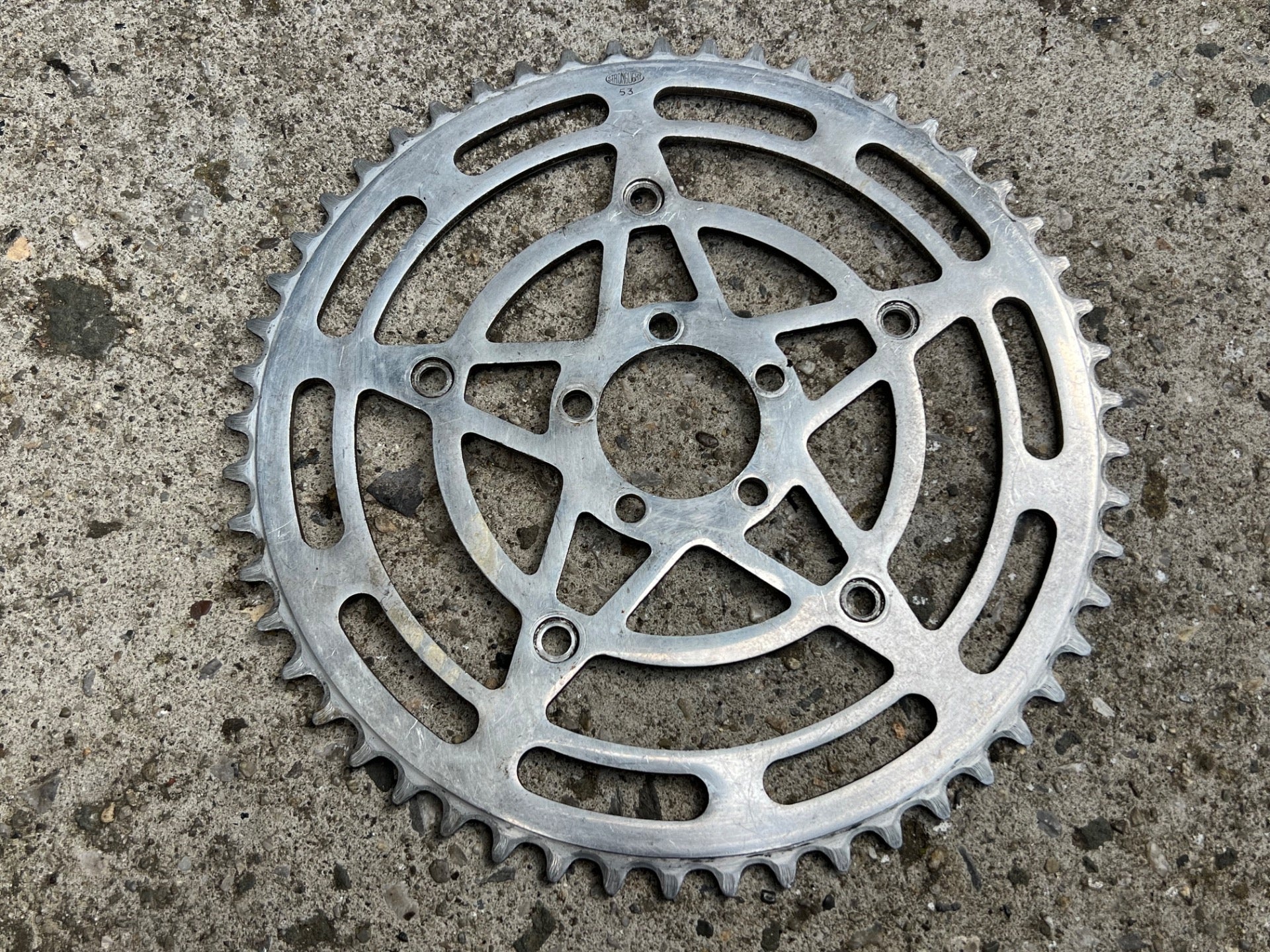Stronglight 46/53T Chainring Set Vintage Aluminum 122/50.4 BCD Touring Retro  - Image 2