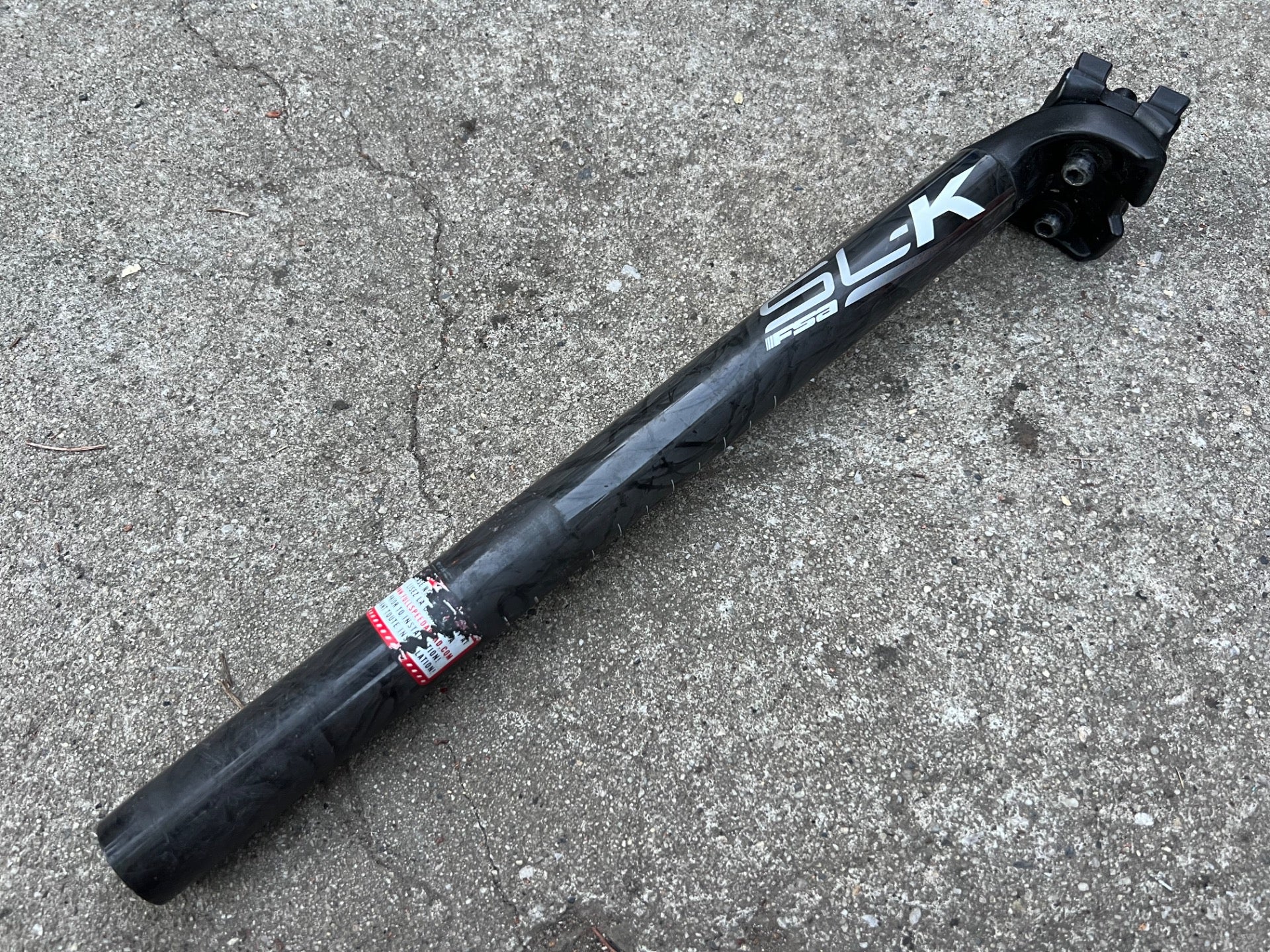 FSA SLK Carbon Seatpost 27.2x350mm Road Bike Gravel Black 222g - Image 2