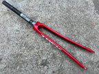 Used Trek RXL Bontrager 1 1/8” Tapered Carbon Fork Red White Aluminum Road Bike Race-Bicycle Bin