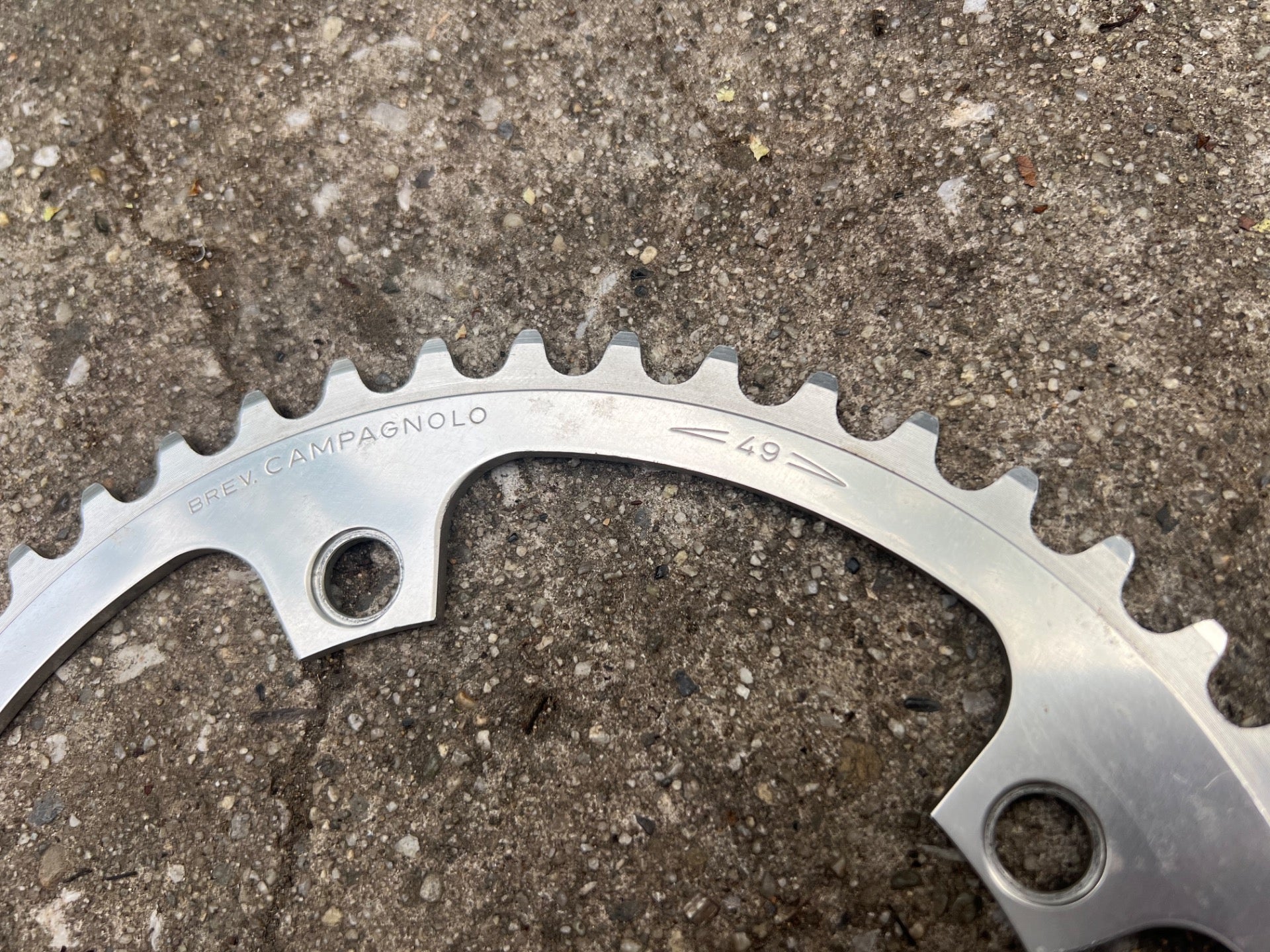 NOS Campagnolo 144 BCD 49T Chainring Vintage Retro Road Track Bike Silver Big - Image 2