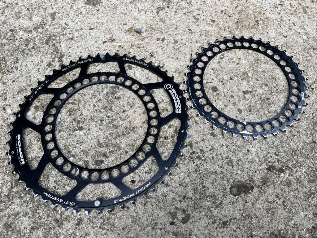 Rotor Q Rings 53/39T 130BCD Oval Chainring Set Road Black Racing Aluminum OCP - Image 2