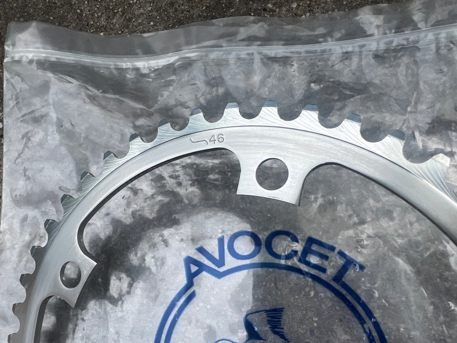 NOS Avocet 144 BCD 46T Chainring Vintage Road Track Bike Silver Retro Big - Image 2
