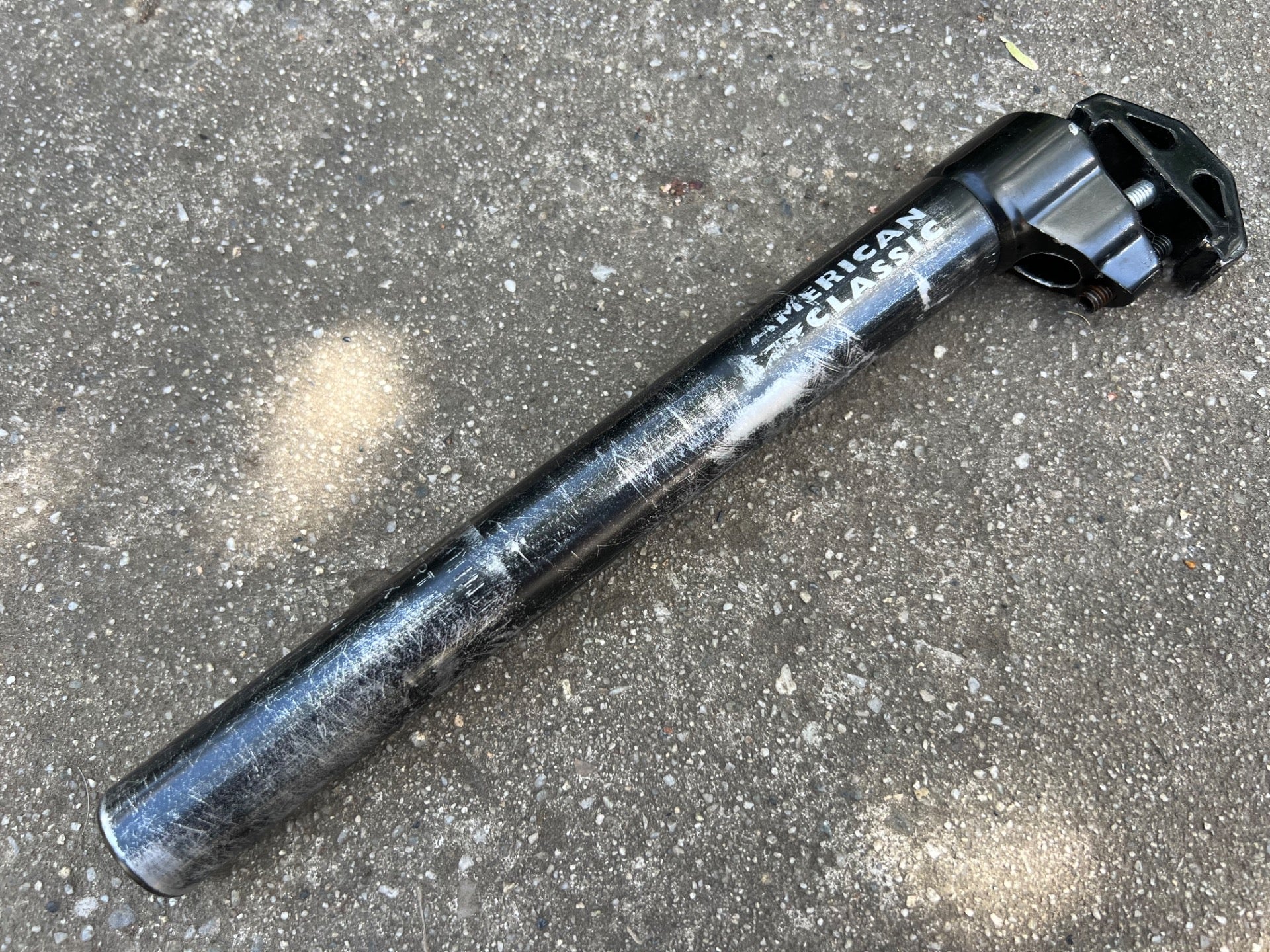 American Classic 25.0x340mm Seatpost Black MTB Aluminum Mountain Missing Clamp  - Image 2