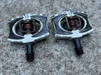 Used Crankbros Acid Carbon Clipless Pedals White Black MTB Gravel Pair Crankbrothers-Bicycle Bin