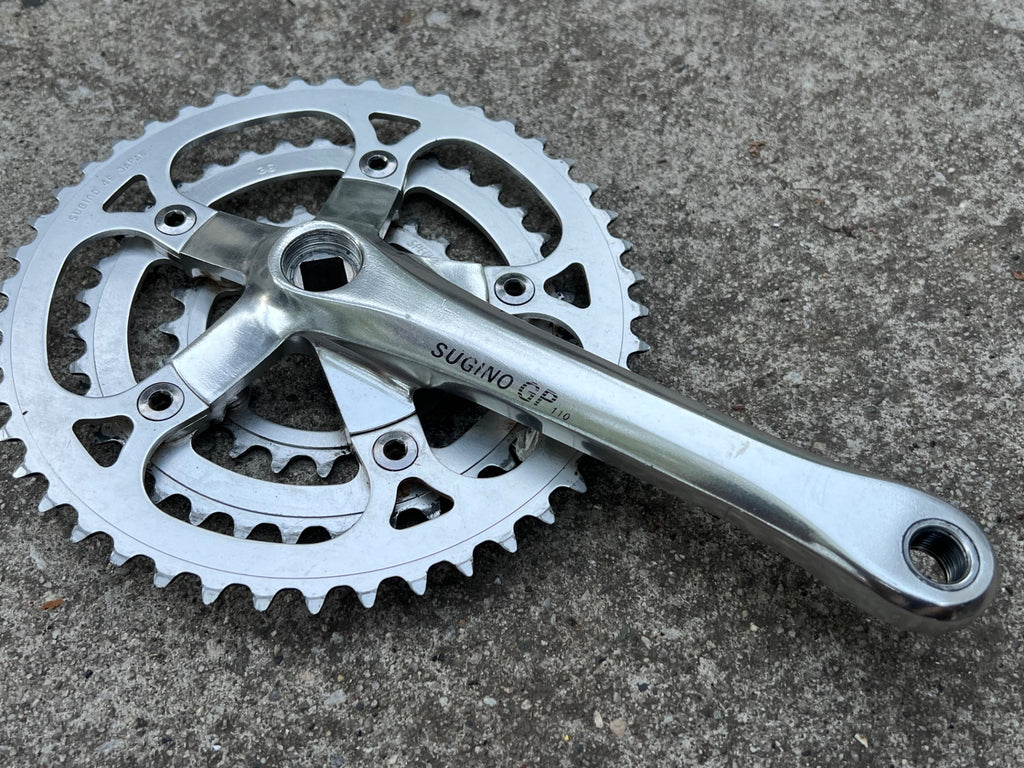 Sugino GP Triple Crankset 46/36/24 175mm Vintage MTB Gravel Silver Crankset ATB - Image 2