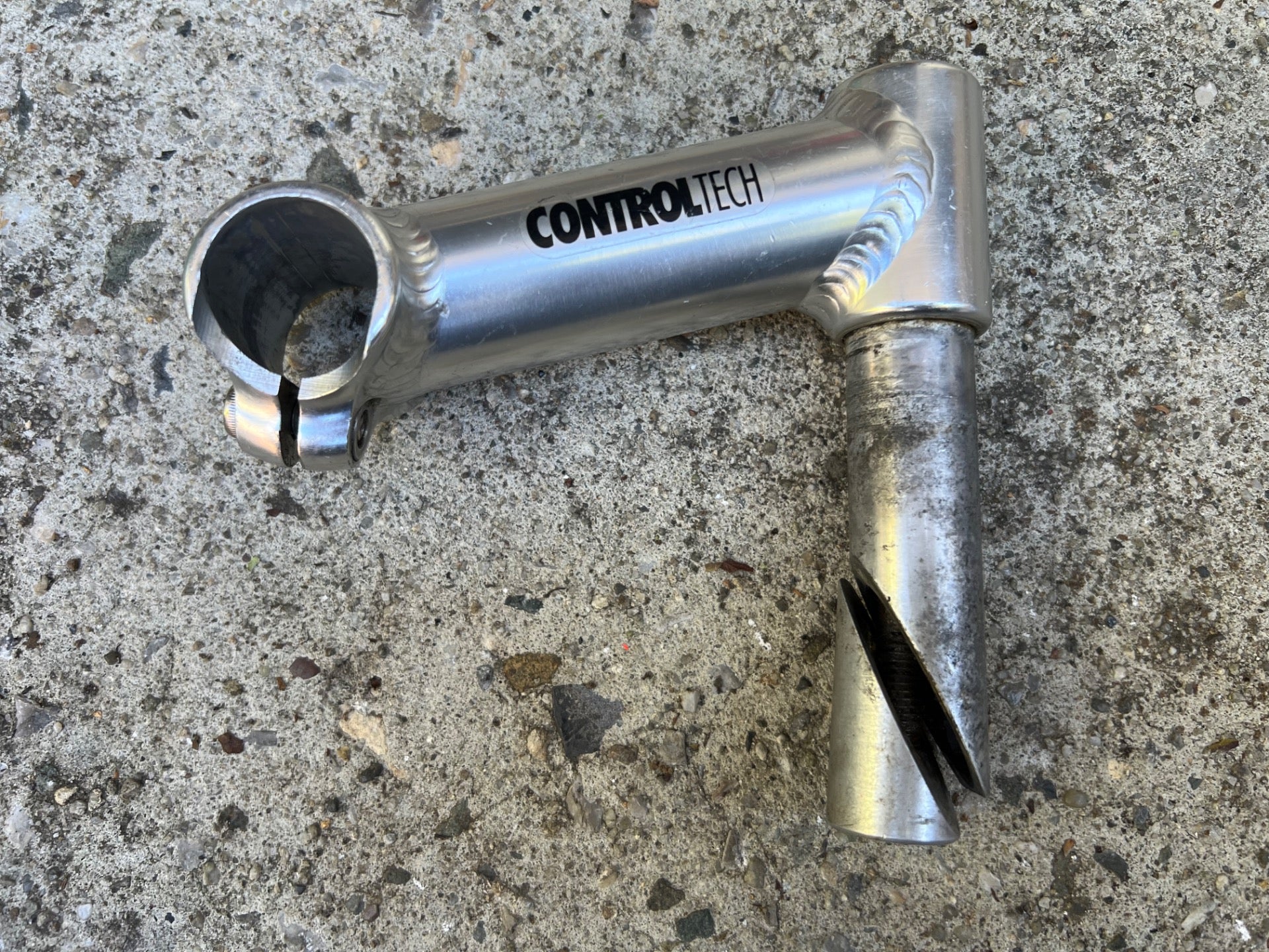 Control Tech 110x26.0mm Quill Stem 1” 15 Degree Drop Road Track Silver Vintage - Image 2