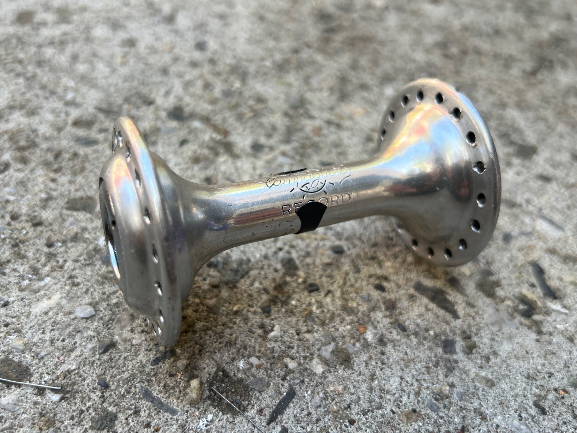 NO AXLE Campagnolo Record Front Hub 36H Hole Vintage Road Bike Silver Aluminum  - Image 2
