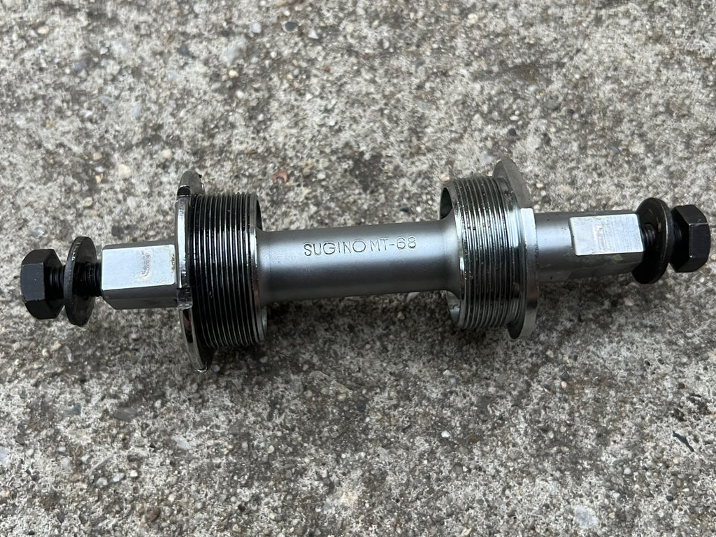 Sugino MT68 68mm 115mm English Bottom Bracket 1.37x24T Chrome Vintage Road Bike  - Image 2