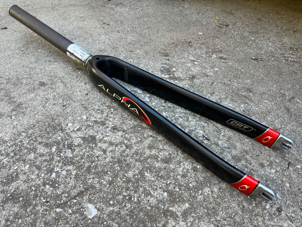 Alpha Q GS-20 Fork 700c 1 1/8” 9.75in Threadless Carbon Black Red Road Bike  - Image 2