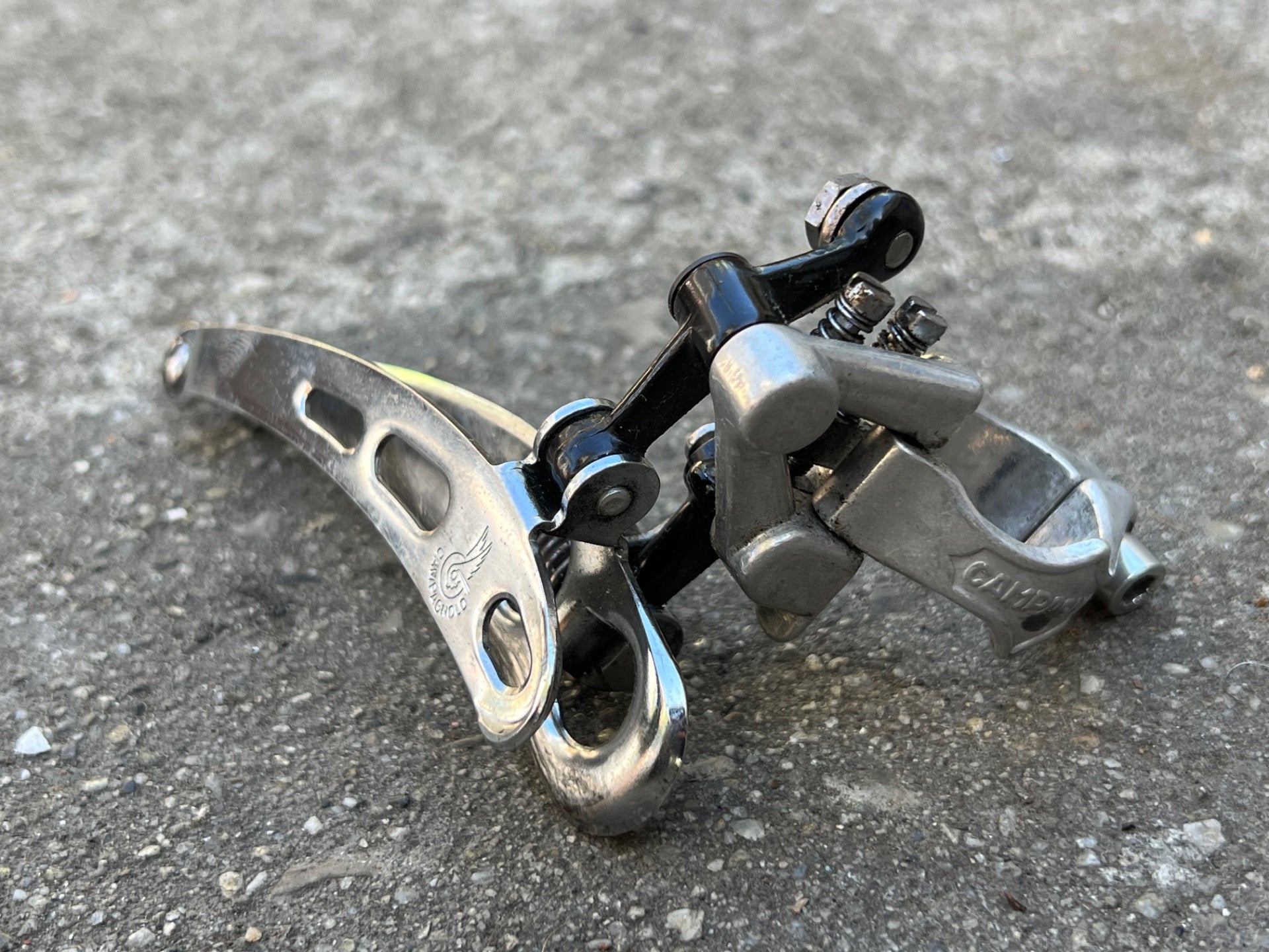 Campagnolo Super Record 28.6mm Bottom Pull Front Derailleur Black Double Vintage - Image 2