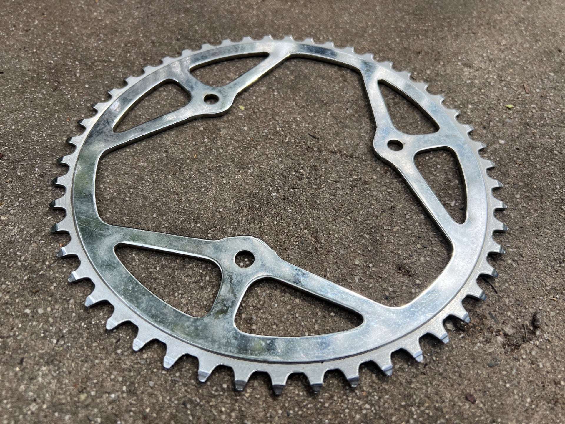 Takagi 112 BCD 50T 3 Bolt Steel Chainring 5 Speed Vintage Chrome Road Touring  - Image 2
