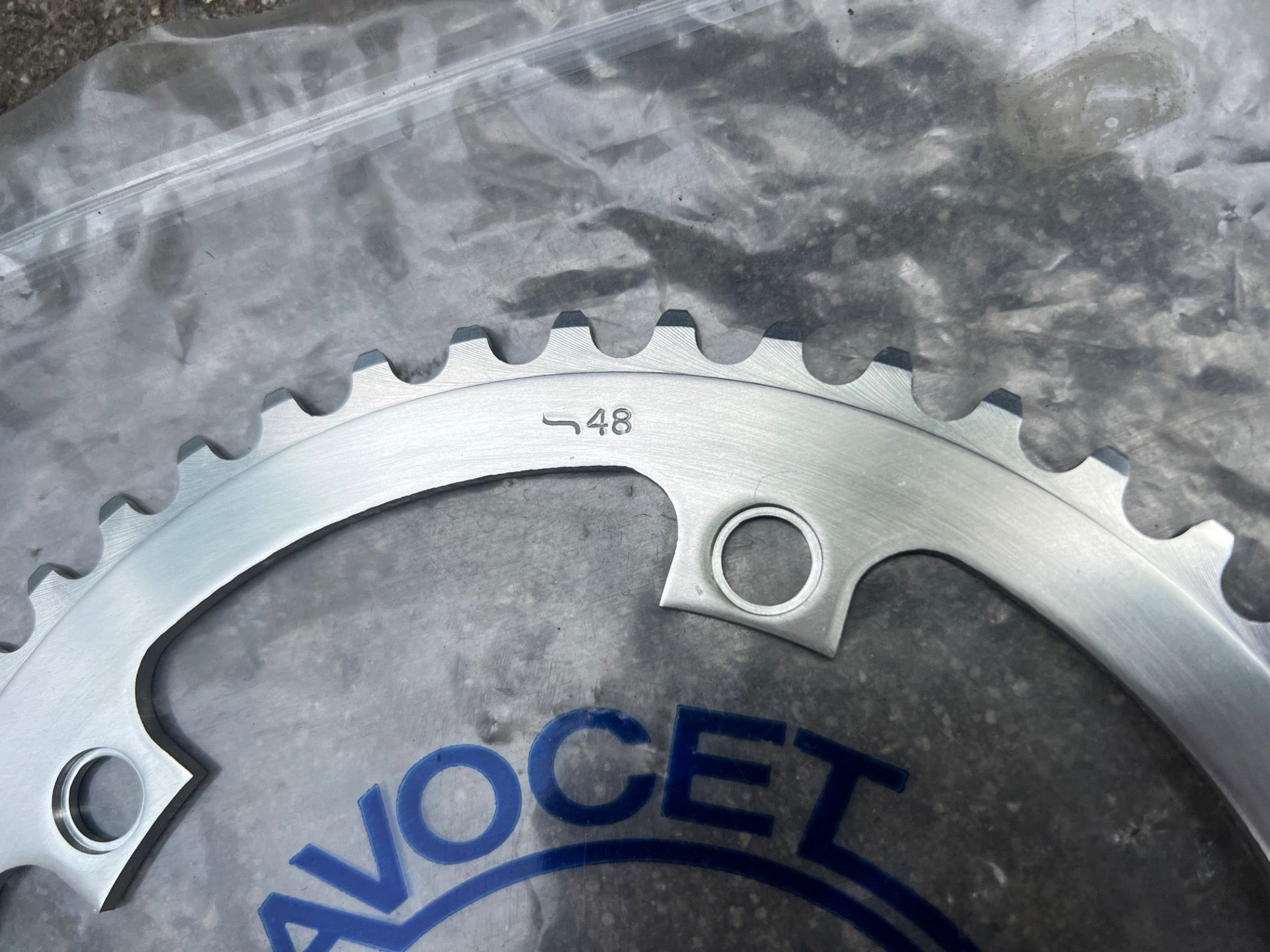 NOS Avocet 144 BCD 48T Chainring Vintage Road Track Bike Silver Retro Big - Image 2