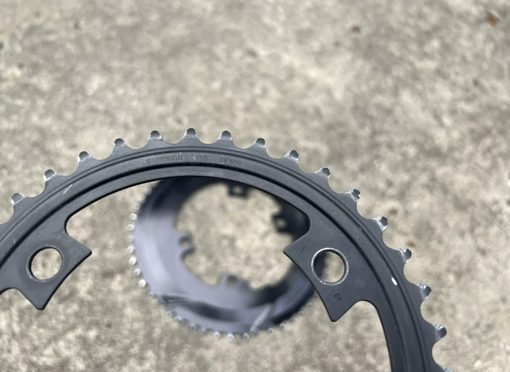 Shimano 110 BCD 4 Bolt Asymmetrical Chainring Set 53/39T 11 Speed Black Road - Image 2