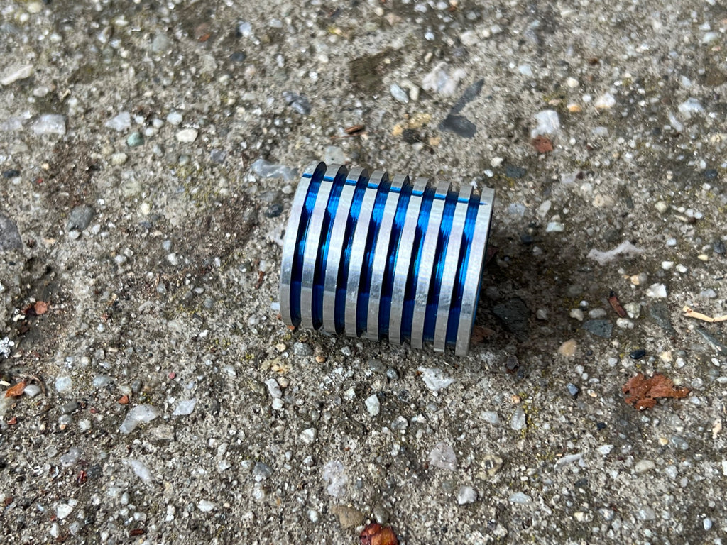 NOS 21.1mm 29mm Height BMX Stem Stiffener Flex Fighter Blue Silver Vintage - Image 2