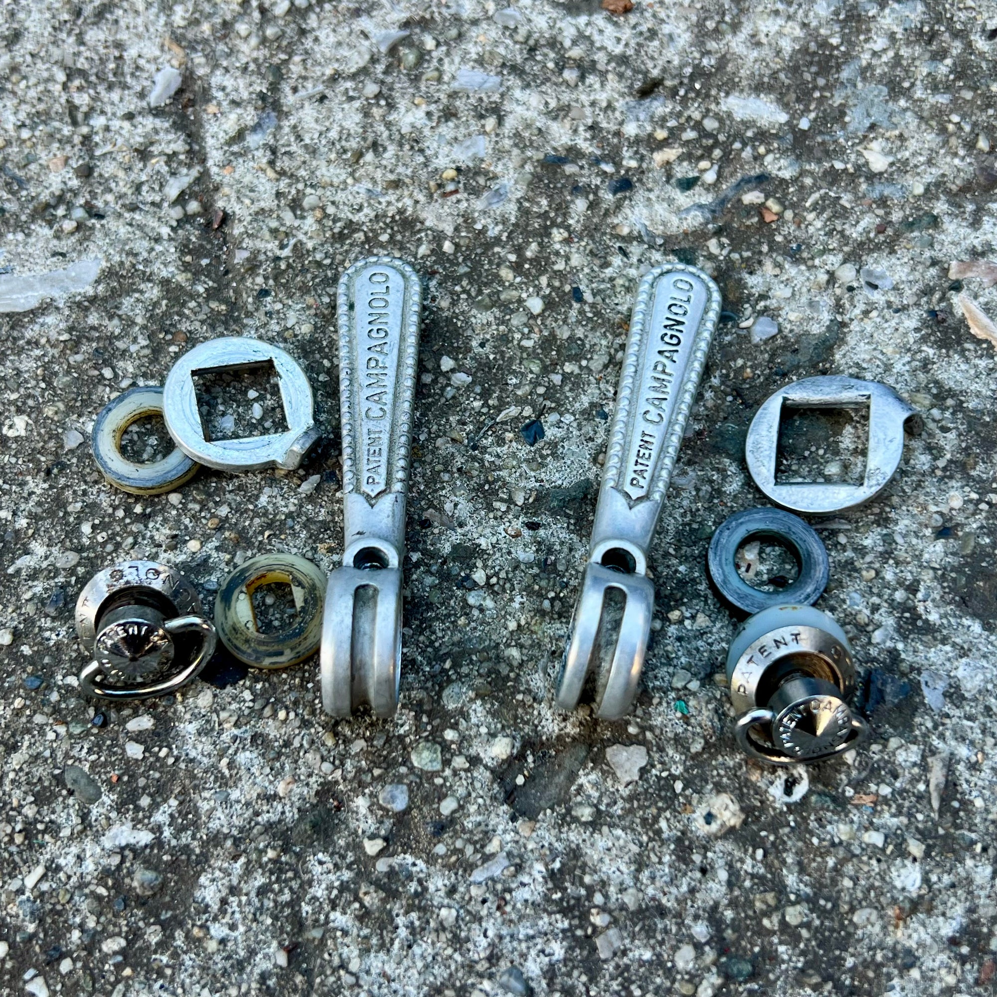 Campagnolo Downtube Friction Shifters Vintage Road Bike Silver Gray